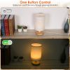 Modern Bedside Lamp for Bedroom – Warm White Nightstand Lantern with USB Plug & 32.5in Cord