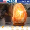 Crystal Salt Lamp with Dimmer Switch - Hand Carved Wood Base