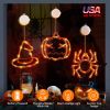 3-Pack Halloween Window Lights - Spider Witch Hat Pumpkin Orange LED