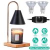 Dimmable Electric Wax Melt Warmer Lantern – Black & Gold Metal, 2 GU10 Bulbs (iMounTEK)