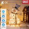 LED Christmas Snowman Light - Collapsible Battery Operated with Scarf