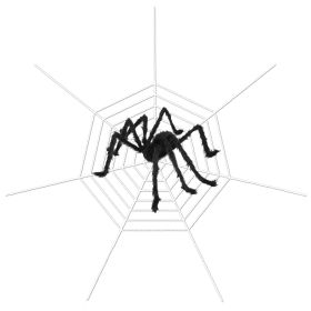49" Halloween Spider Decoration - 126" Mega Tarantula Web Set
