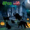 5Pcs Halloween Cat Yard Signs - Glow in Dark with 10 Stakes