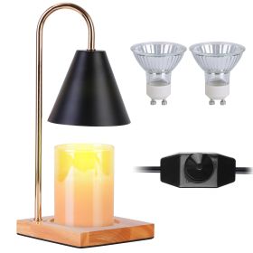 Dimmable Electric Wax Melt Warmer Lantern – Black & Gold Metal, 2 GU10 Bulbs (iMounTEK)