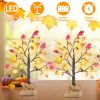 2Pcs 2FT Lighted Maple Trees - 24 LED Battery Powered with Timer
