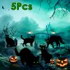 5Pcs Halloween Cat Yard Signs - Glow in Dark with 10 Stakes