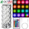 Crystal Diamond Rose Table Lamp – Dimmable, 16 Colors, Touch & Remote, Rechargeable LED (iMounTEK)