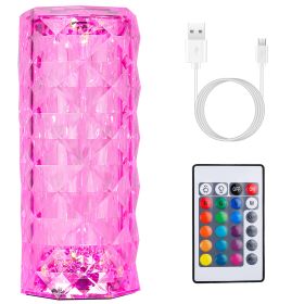 Crystal Diamond Rose Table Lamp – Dimmable, 16 Colors, Touch & Remote, Rechargeable LED (iMounTEK)
