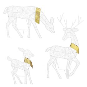 Reindeer Family Christmas Lights - 2D Buck Doe Fawn Decoration