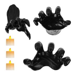 3Pcs Creepy Reaching Hands - Lighted Candles Wall Halloween Decor