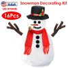 16-Piece Snowman Decorating Kit - Winter Party Kids Outdoor Toy Set