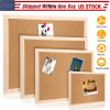Double-Sided Cork Bulletin Board - Wood Frame with Pushpins & Rope