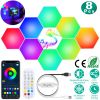 8-Panel Hexagon RGBW LED Wall Lights – App & Remote, Music Sync, Smart Timing (iNova)