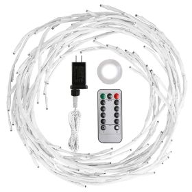 7.87FT Lighted Birch Garland - 144 LED with Timer & 8 Modes IP45