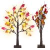 2Pcs 2FT Lighted Maple Trees - 24 LED Battery Powered with Timer