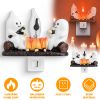 2-Pack Ghost Campfire Flickering Flame Halloween Night Lights