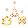 3-Pack Halloween Window Lights - Spider Witch Hat Pumpkin Orange LED