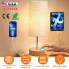 Touch Control Table Lamp - 3-Way Dimmable with Dual USB Ports.