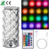 Crystal Diamond Rose Table Lamp – Dimmable, 16 Colors, Touch & Remote, Rechargeable LED (iMounTEK)