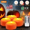 4-Pack Halloween LED Pumpkin Lights – Battery Operated, Remote, Timer & 2 Modes (iMounTEK)