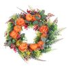17.71" Autumn Wreath - Pumpkin Mixed Leaves Fall Door Decoration