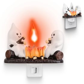2-Pack Ghost Campfire Flickering Flame Halloween Night Lights