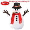 16-Piece Snowman Decorating Kit - Winter Party Kids Outdoor Toy Set