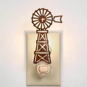 Farmhouse Windmill Night Light Set - Box of 4  Rustic Decor for Home or Gifts