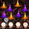 8-Pack 13FT Witch Hat Hanging String LED Lights – Halloween Decorations, Battery Powered, Remote Control, 8 Lighting Modes, Outdoor/Indoor | iMounTEK