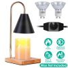 Dimmable Electric Wax Melt Warmer Lantern – Black & Gold Metal, 2 GU10 Bulbs (iMounTEK)