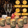 24Pcs Gold Mercury Glass Votive Candle Holders
