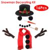 16-Piece Snowman Decorating Kit - Winter Party Kids Outdoor Toy Set