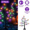 2-Pack 1.97FT Lighted Halloween Trees - Black with Timer & Twigs