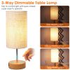 Touch Control Table Lamp - 3-Way Dimmable with Dual USB Ports.