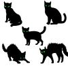 5Pcs Halloween Cat Yard Signs - Glow in Dark with 10 Stakes