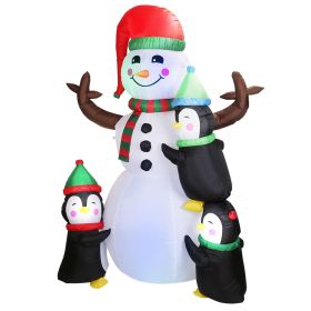 5.9FT Christmas Inflatable Snowman - LED Lights & Built-in Air Blower