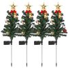 Solar Christmas Tree Stake Lights – 4-Pack, 20 LED Multi-Color Outdoor Garden Decor (iMounTEK)