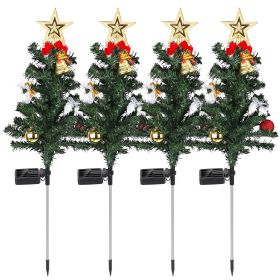 Solar Christmas Tree Stake Lights – 4-Pack, 20 LED Multi-Color Outdoor Garden Decor (iMounTEK)