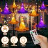 8-Pack 13FT Witch Hat Hanging String LED Lights – Halloween Decorations, Battery Powered, Remote Control, 8 Lighting Modes, Outdoor/Indoor | iMounTEK