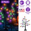 2-Pack 1.97FT Lighted Halloween Trees - Black with Timer & Twigs
