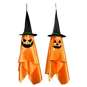2-Pack Hanging Ghosts with Wizard Hat - Scary Halloween Decorations