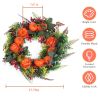 17.71" Autumn Wreath - Pumpkin Mixed Leaves Fall Door Decoration