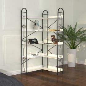 5 Tier Corner Bookshelf, Modern Corner Bookcase, Large Open Shelf Bookcase,Display, Shelving, Tall Bookshelves Storage Display Rack for Bedroom