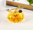 2.5" Glass Pumpkin Figurine Collectible Halloween Thanksgiving Glass Pumpkin Paperweight Fall Harvest Pumpkin Decorations for Home