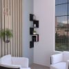 Roy Corner Floating Shelf, Modern 4-Tier Display, Black
