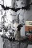 4.3x3.5x23.5" Fabric Sitting Black Gnome With Wings & Black-White Plaid Hat, for Halloween Decor