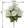 Mainstays Indoor Artificial Rose Floral Bush, White Color, Assembled Height 17.5"