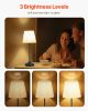 Cordless Table Lamp 2 Pack Rechargeable Battery Desk Lamp Fabric Shade Black