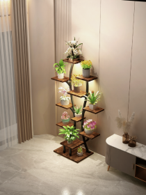 (Vase Shape) Plant Stand Indoor with Grow Lights, Indoor Plant Shelf, Metal Plant Flower Holder Stand, Vase Shape Plant Rack for Home, Patio