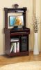 Microwave Cart Coffee Station Computer Cart on locking castors hutch gliding shelf Mahogany color